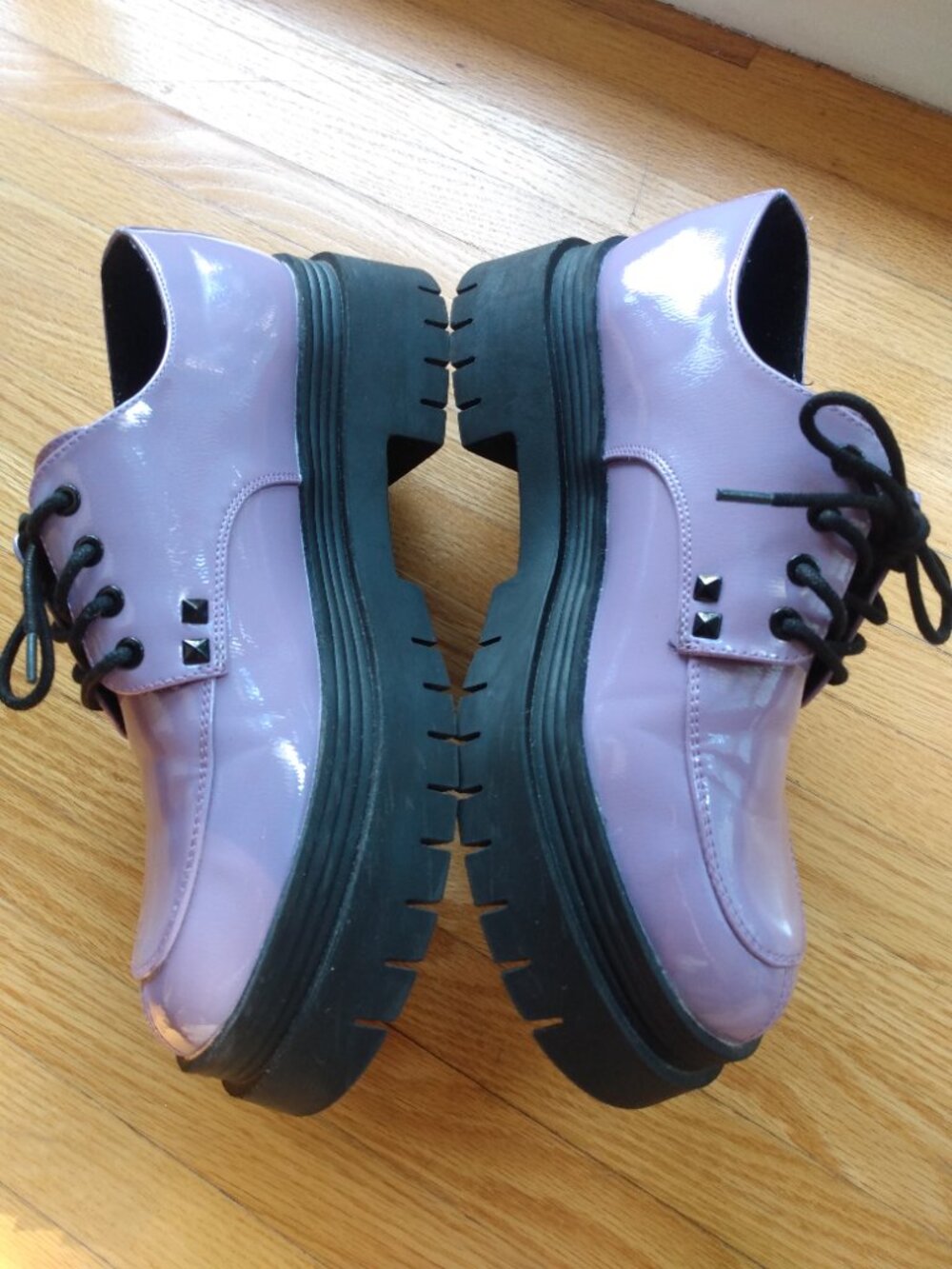 Lavender Patent Vegan Leather Platform Creepers Size 10 - Picture 3 of 16